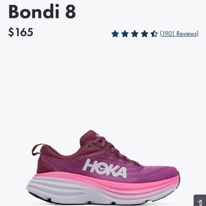 NWT - Size 9 

Hoka Bondi 8 tennis shoes in Beautyberry/Grape Wine